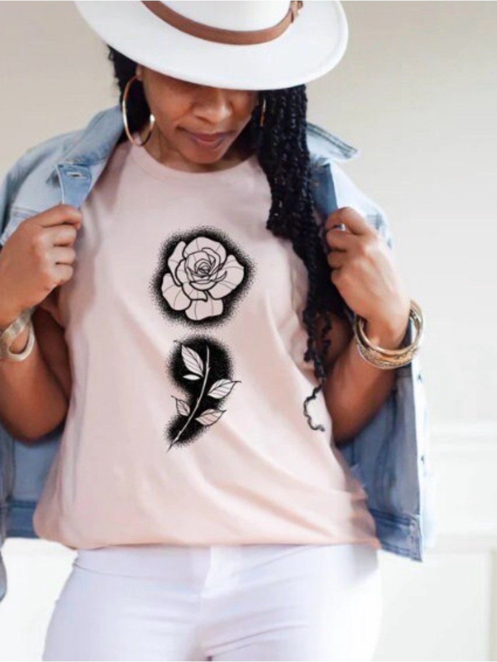 Semicolon suicide awareness graphic tee